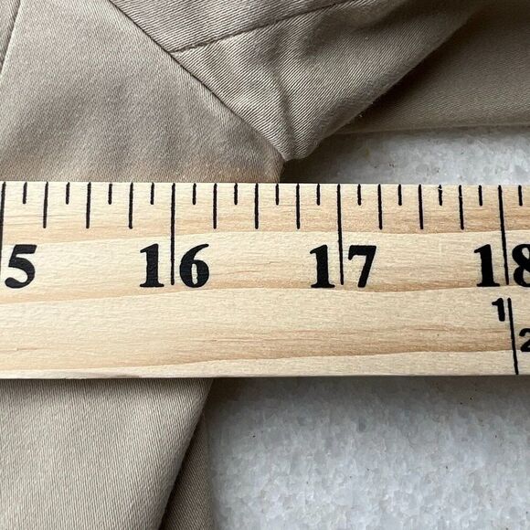 Banana Republic Tan Sateen Blazer Cotton Beige Single Button Short Jacket Sz 2T - Picture 8 of 14